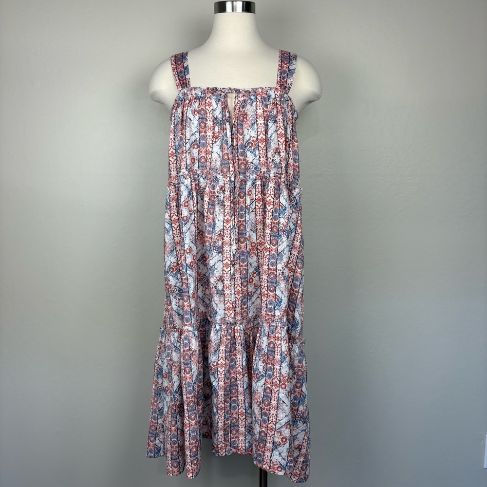 Easel Floral Stripe Sundress NWT Size S Strappy Tiered Softgirl Prairie Festival